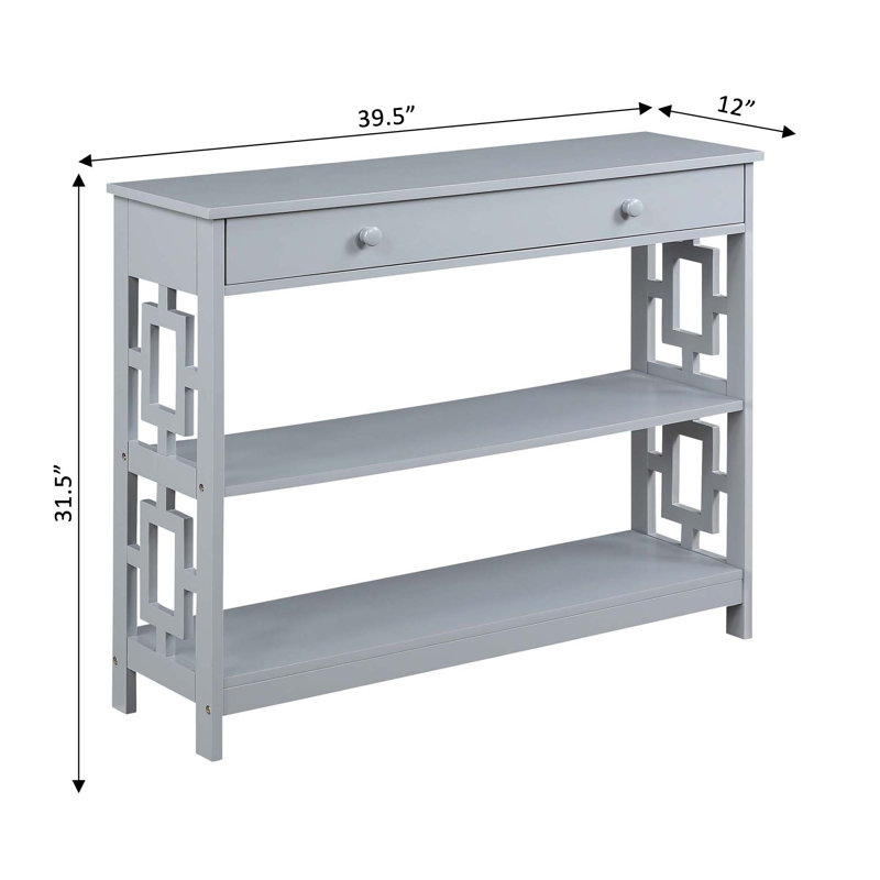 Yeprad 39.5'' Console Table, Gray, Gray, 31.5" H x 39.5" W x 12" D
