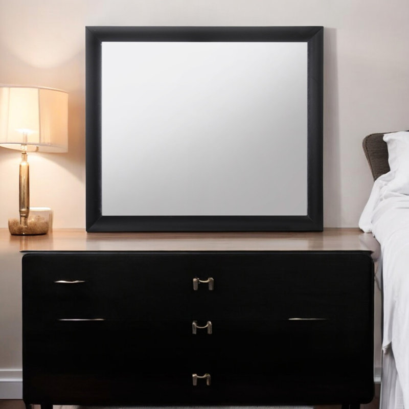 Rectangular Mirror, 35" x 39", Black