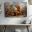 Toile rétro, art mural chiot et papillon-107390530
