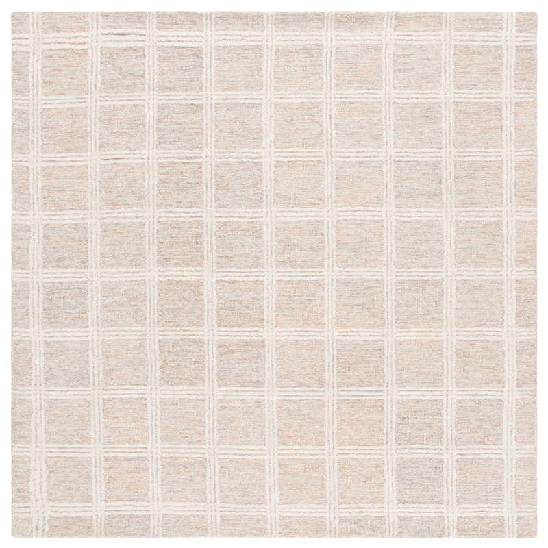 Tapis en laine et coton écossais touffeté à la main Scottsbluff Pine, Carré 6 po