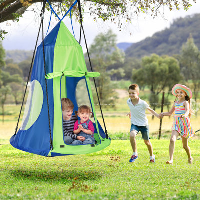 Freeport Park Murchison Fabric and Steel Swing Seat with Mounting Hangers with Mounting Hangers and Chains with Chains