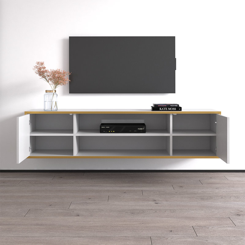 Ellen-Belle 64.6" Modern TV Stand with High Gloss Finish, White
