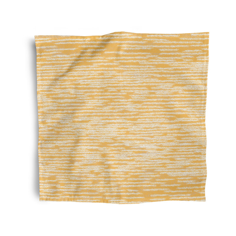 Luzia Polyester Abstract Square Napkin, Yellow