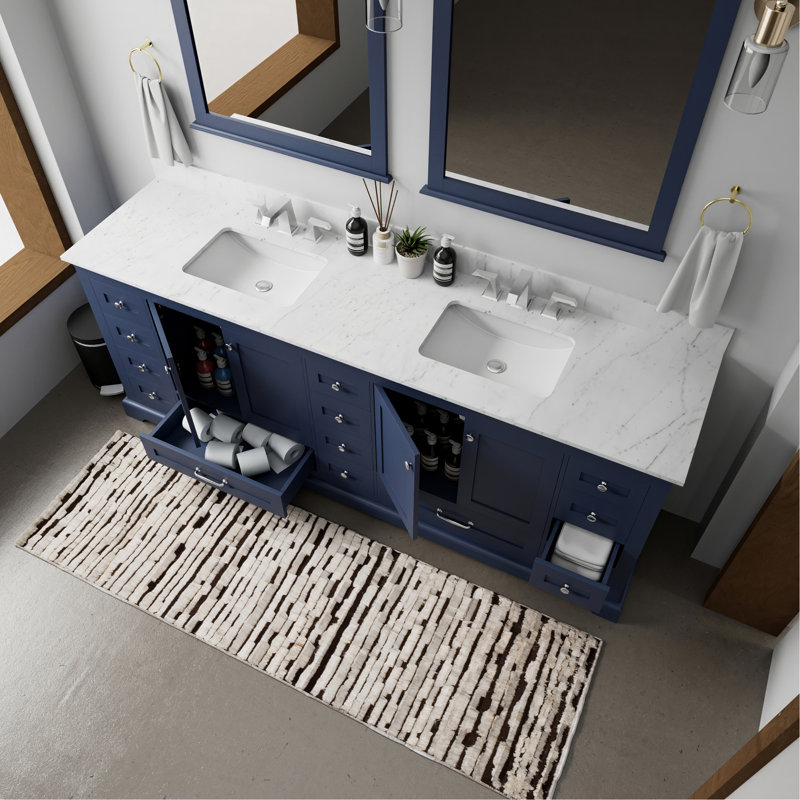 Meuble-lavabo double (armoire seulement), Marine