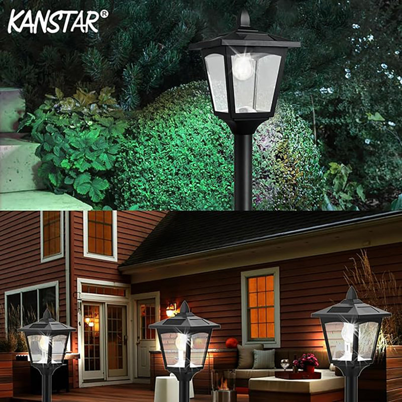 Lampadaire solaire 67 po pour l'extérieur - éclairage de chemin imperméable avec poteau réglable