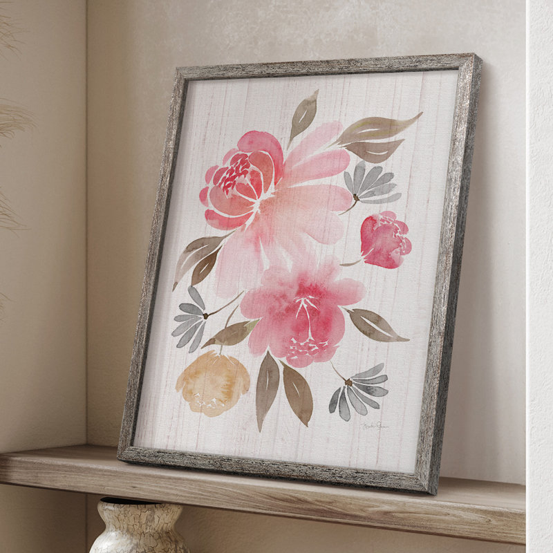 «Loose Peony II», reproduction encadrée - bois massif 46837, H 11 po x l 9 po