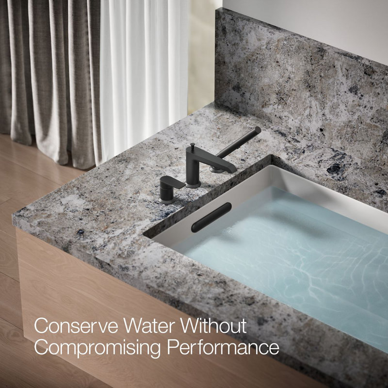 Hint Single-Handle Deck-Mount Bath Faucet With Handshower, Matte Black