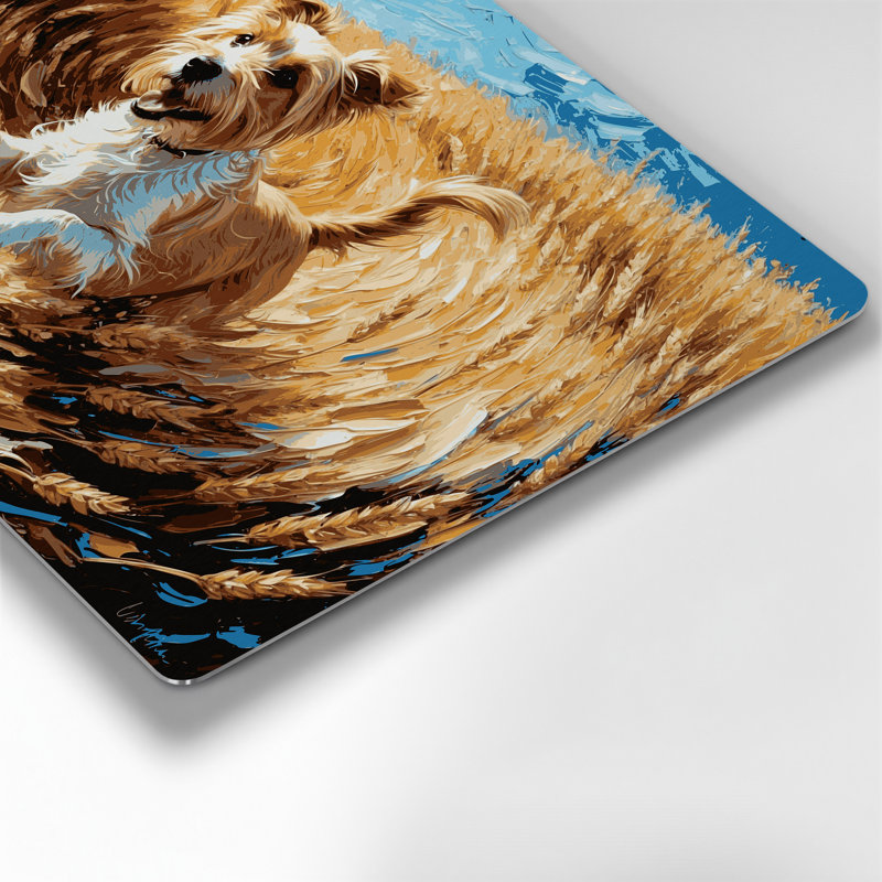 «Dogs Soft Coated Wheaten Terrier», art mural en métal brun, H 24 po x l 36 po