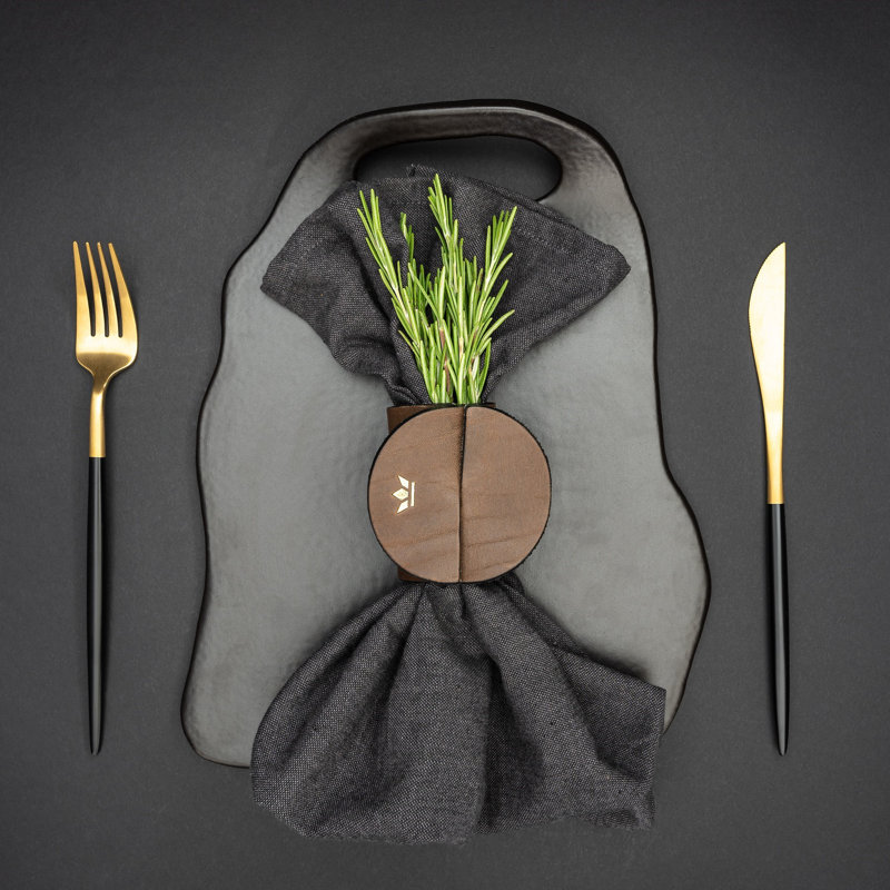 Rond de serviette en bois, Brun