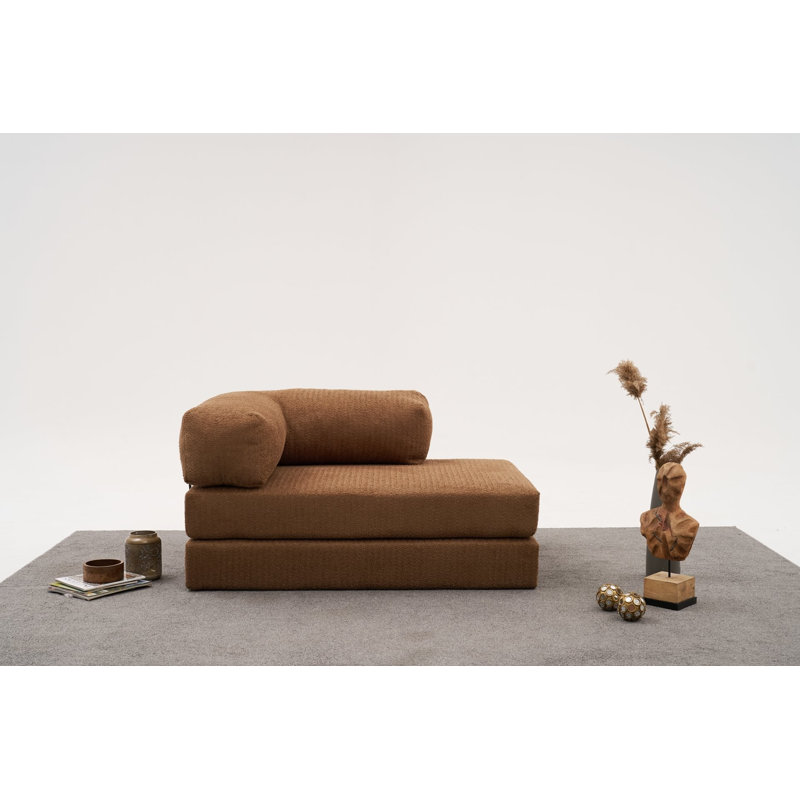 Luxury 2-Seat Sofa, 55.1 x 29.5 x 37.4 inches | 100% Chenille Fabric, Eco-Friendly, Soft Foam Cushions for Comfort | Bed Size: 74.8 x 55.1 inches | Elegant Brown Color, Perfect for Living Room or Den