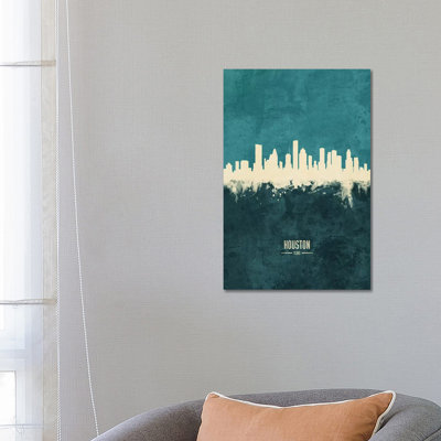 Houston Texas Skyline by Michael Tompsett - Wrapped Canvas Print