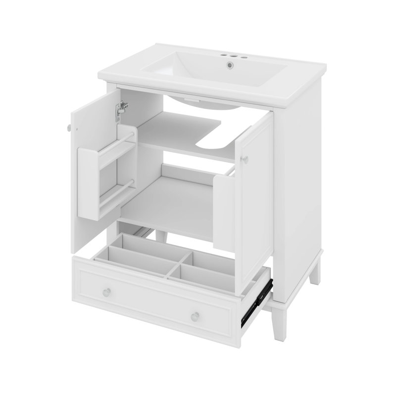 Ensemble de meuble-lavabo 30 po avec lavabo, portes et tiroir, Blanc