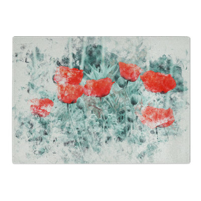 Field of Poppies Vol.4 Watercolour Chopping Board