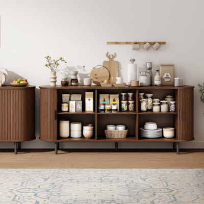 Buffet en bois Jamyia avec 2 portes et tablettes réglables 
