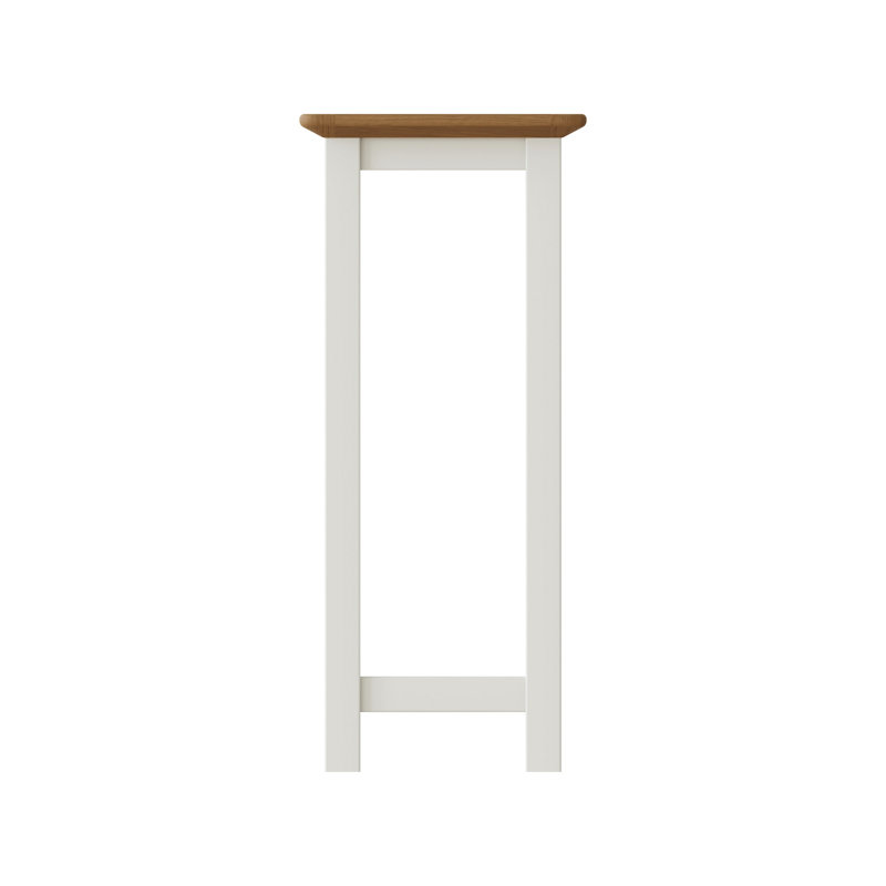 Daris Side Lamp Table Plant Stand. Solid Oak Top. Fully Assembled, Off White
