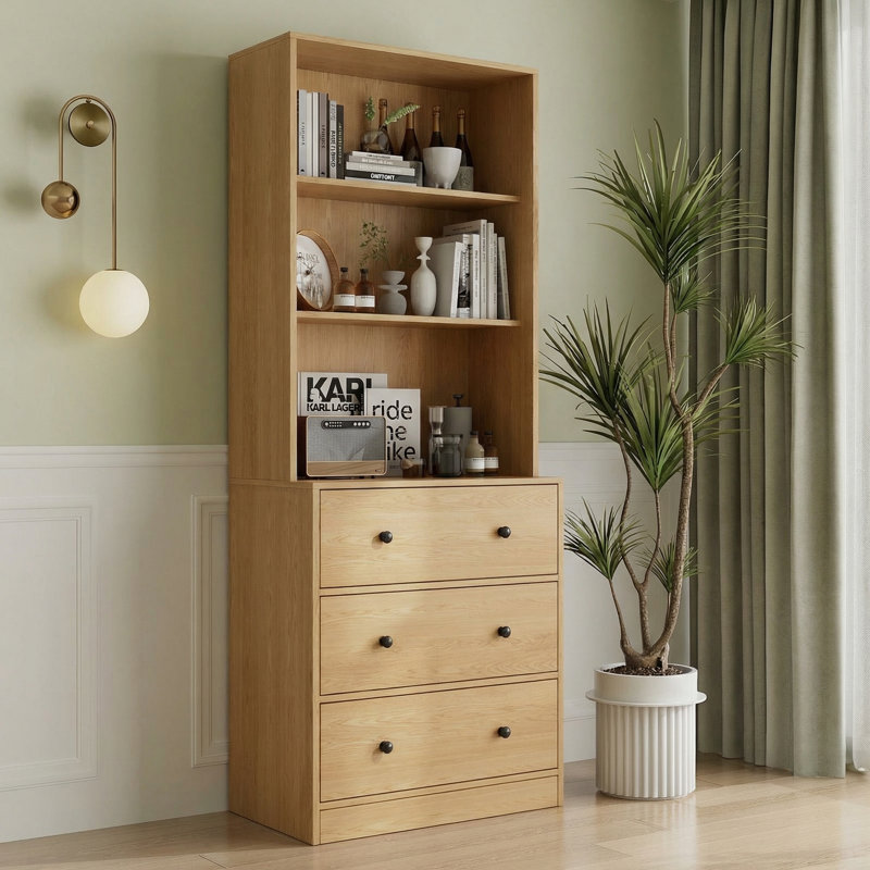 Marta 71'' H X 23.6'' W Standard Bookcase Cabinet, Wood