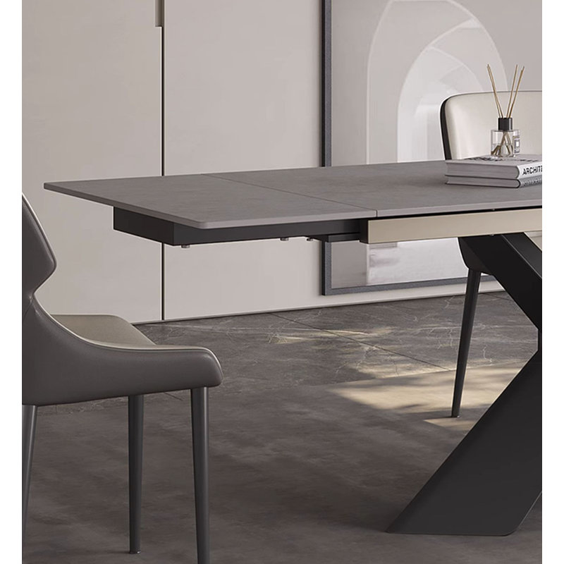 Modern minimalist extendable folding dining table, 29.53" H x 62.99" L x 35.43" W
