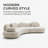 128” Modern Curved Sofa Couch,5-Seater Oversized Modular Sectional Couch Upholstery Boucle Sofas with Pillows-475961409
