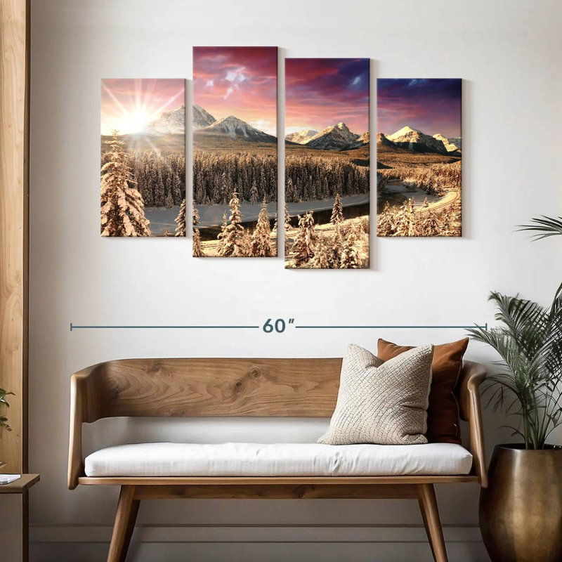 Alvord Alberta Rockies Winter Sun, H 32 po x l 52 po