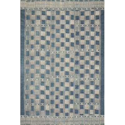 Homer Blue Ivory Geometric Outdoor Rug