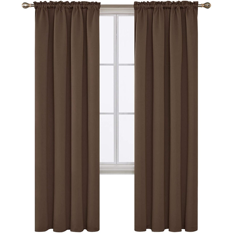 Arnisa Room Darkening Curtain Pair, 42" W x 95" L, Brown