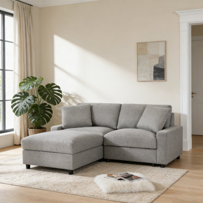 72" Wide Modern Storage L-Shaped Modular Sectional Sofa,Comfy Cloud Couch Loveseat Sofa With Deep Seat  And Ottoman