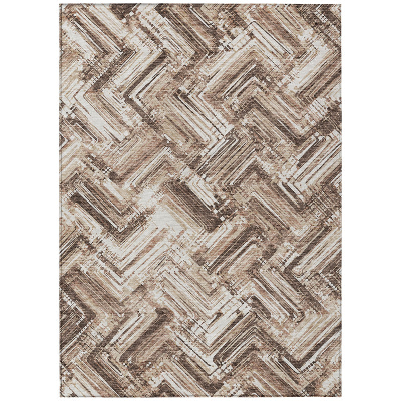 Tapis intérieur / extérieur géométrique lavable 3 pi x 5 pi