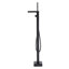 Robinet de robinet de baignoire à fixation au sol à poignée simple avec douche à main en noir mat-58622062