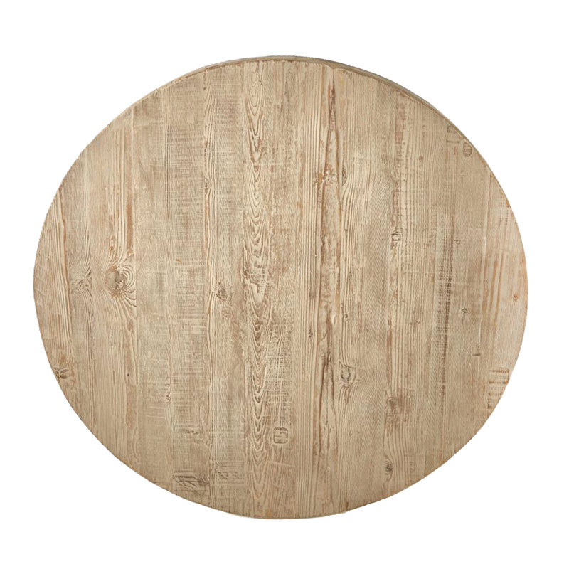 Table ronde en pin Oryana, Gris moyen, Hauteur de comptoir (36 po)