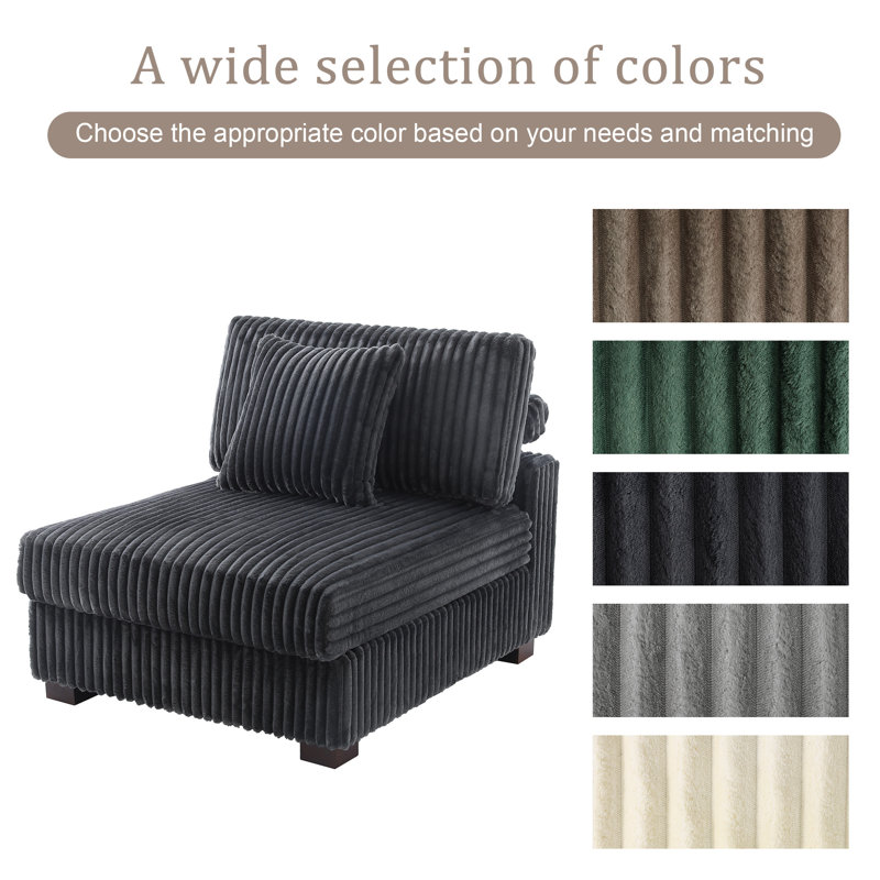 Upholstered Accent Chair with Footstool, Grey