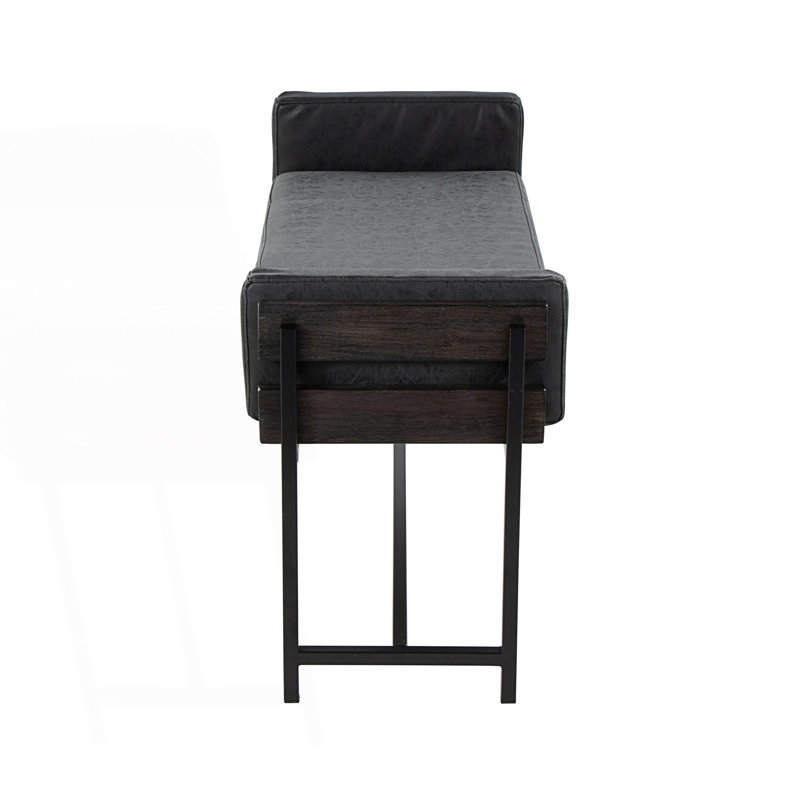 Banc de ferme avec structure en métal, Noir/gris