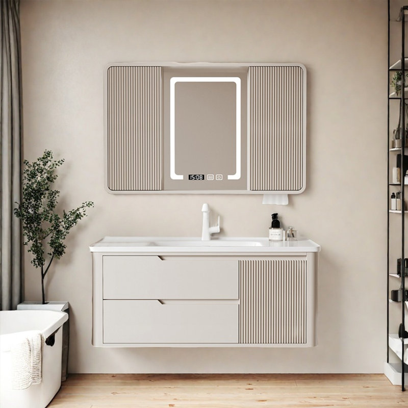Armoire de salle de bain de style crème de luxe French Light, Crème, crème