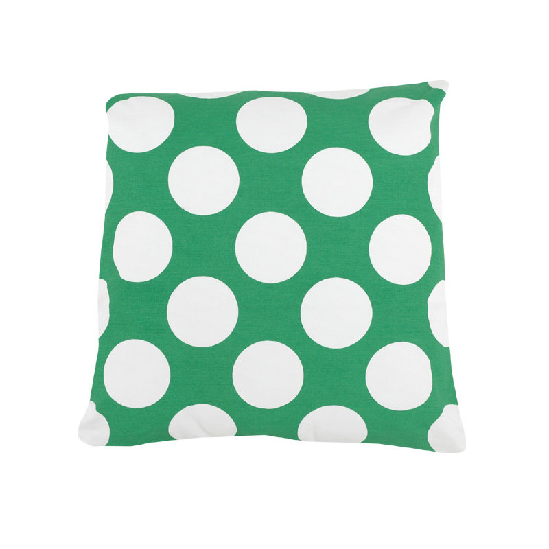 Rosemary Polka Dot 100% Cotton Throw Pillow, Green