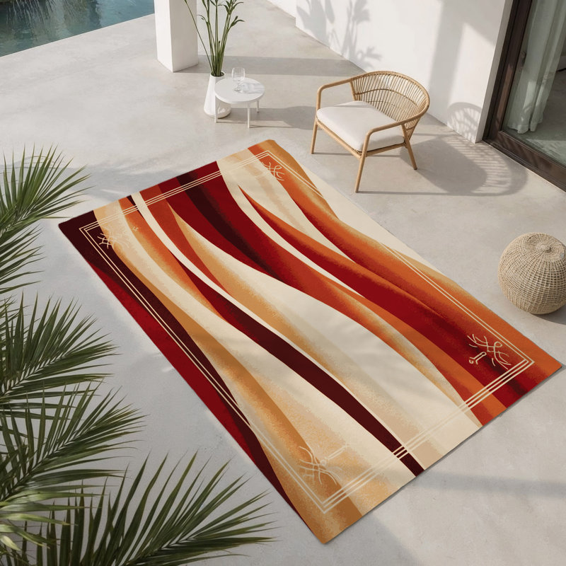 Tapis intérieur et extérieur Ochre Whispers, Rectangle 1 pi 6 po x 2 pi 6 po