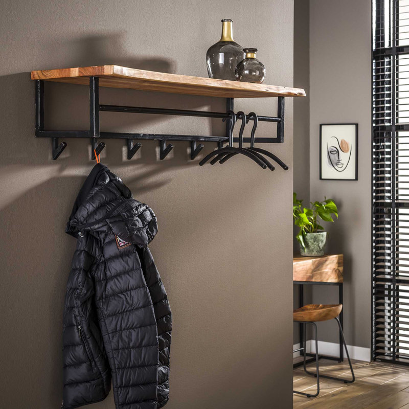 Ebeling Solid Wood Wall 6 - Hook Wall Mounted Coat Rack