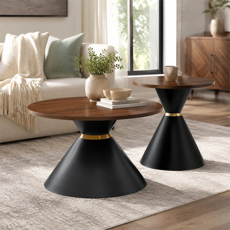 Ensemble de tables basses gigognes rondes