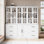  Bibliothèque avec portes en verre et grands tiroirs de rangement