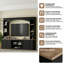 Ensemble de console de télévision arquée avec bibliothèque, meuble télé à grain de bois rustique, pour téléviseur de 70 po et moins, console multimédia de 91 po, noir-1387210235