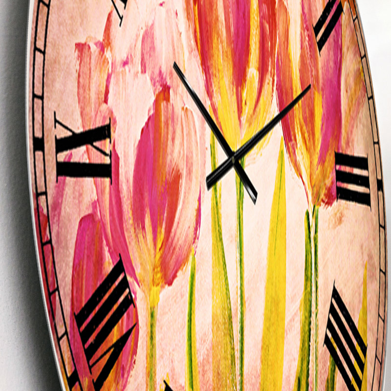 Red Tulips - Horloge murale traditionnelle, Petit
