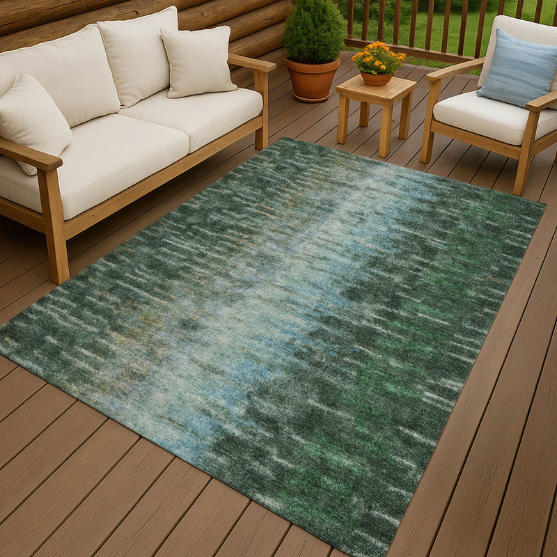 Machine Washable Indoor/Outdoor Hashlamoun ACN2318 Casual Rug, Rectangle 10' x 14'