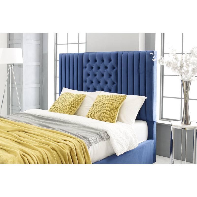 Izidora Upholstered Bed, Blue, Super King (6')