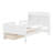 Wood Platform Bed With Built-In LED Light, Multi-Functional Headboard, Guardrail And 2 Drawers-1324353536