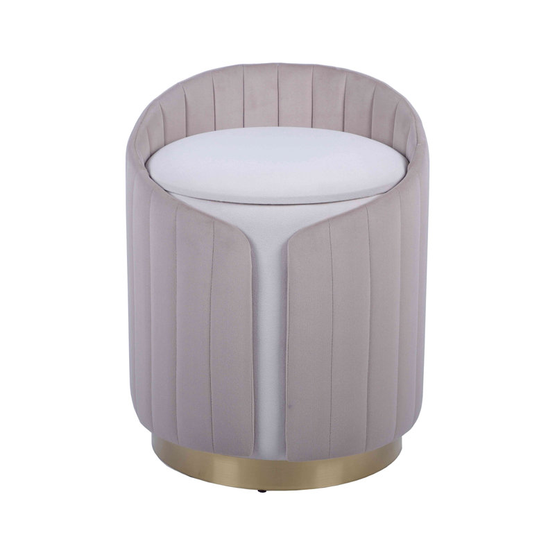 Two-Toned Ottoman With Storage Or Vanity Stool