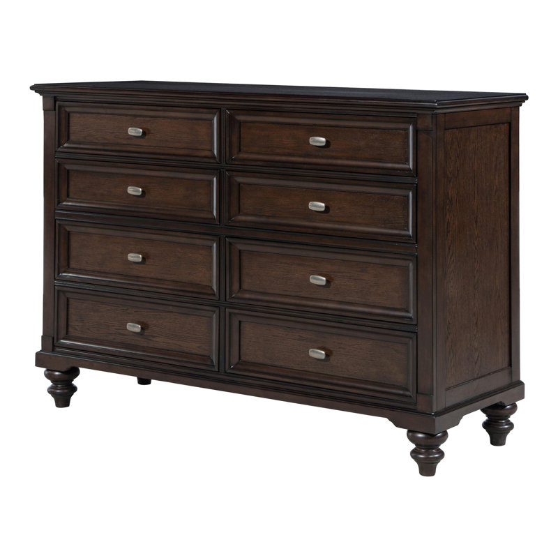 Commode 8 tiroirs Chêne foncé