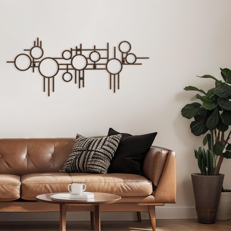 Décoration murale en métal, Bronze, H 6 po x l 18 po x P 0,05 po