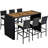 Aybars 7-Piece Patio Rattan Furniture with Wood Tabletop & Removable Cushions