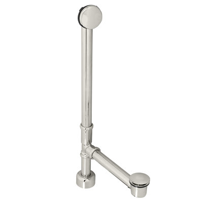 22" 17 Gauge Brass Tip-Toe Bathtub Leg Drain Assembly with No-Hole Overflow