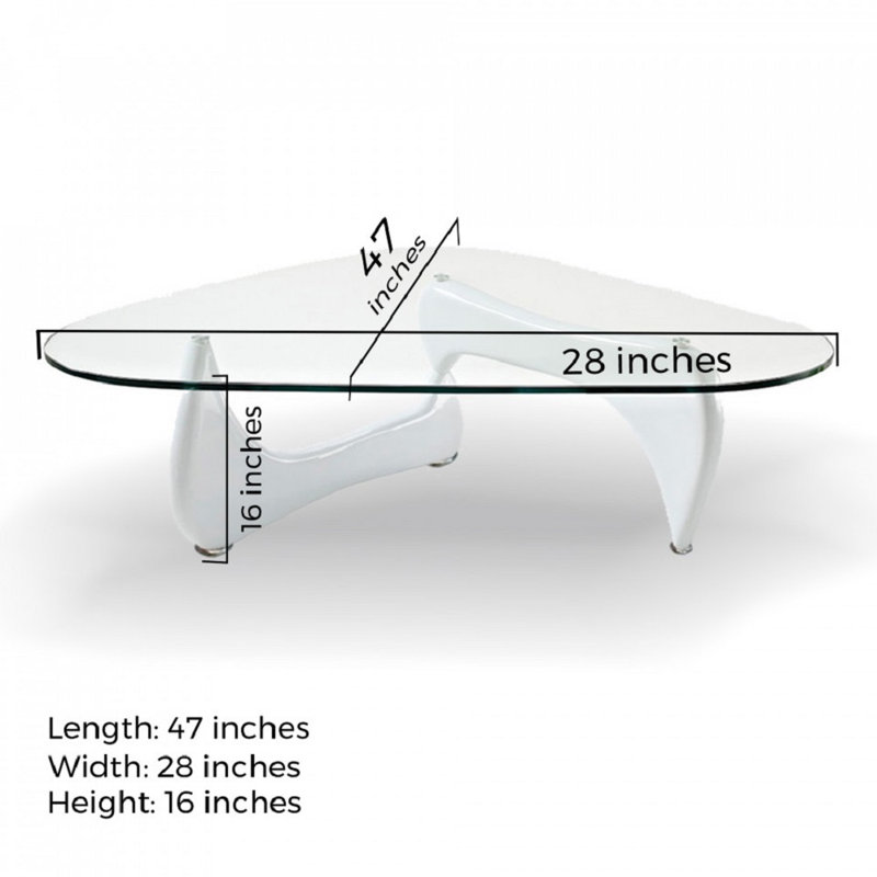 Table basse Canarsie, Transparent, blanc