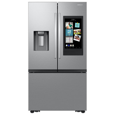 30 cu. ft. Mega Capacity 3-Door French Door Refrigerator with Family Hubâ¢ in Stainless Steel -  Samsung, RF32CG5900SR