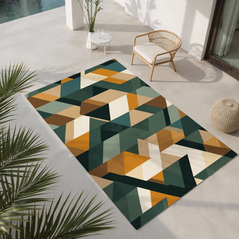 Tapis intérieur et extérieur Geogrid, Rectangle 1 pi 6 po x 2 pi 6 po